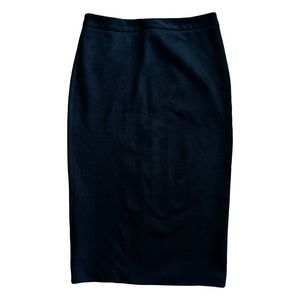 Topshop Zippered Black Pencil Skirt